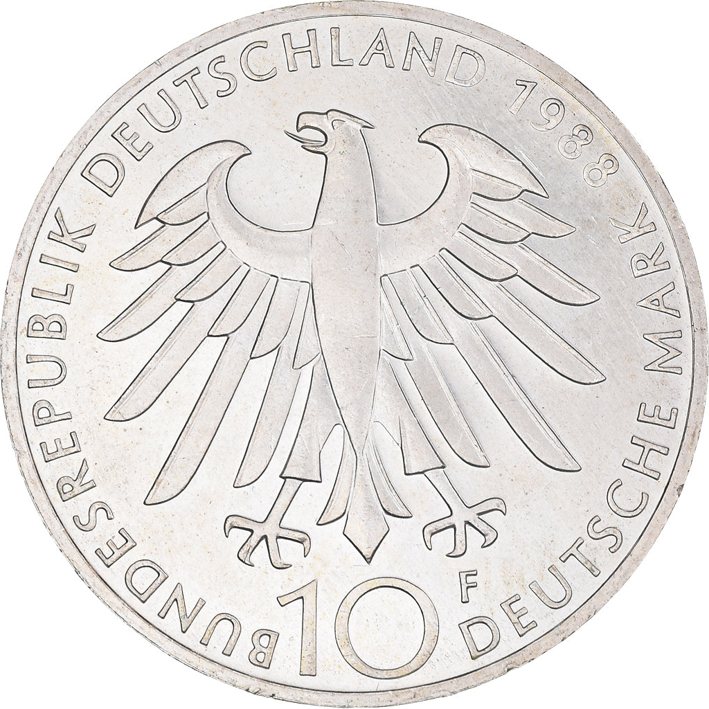 Munten, Federale Duitse Republiek, 10 Mark, 1988, Stuttgart, Germany, UNC-