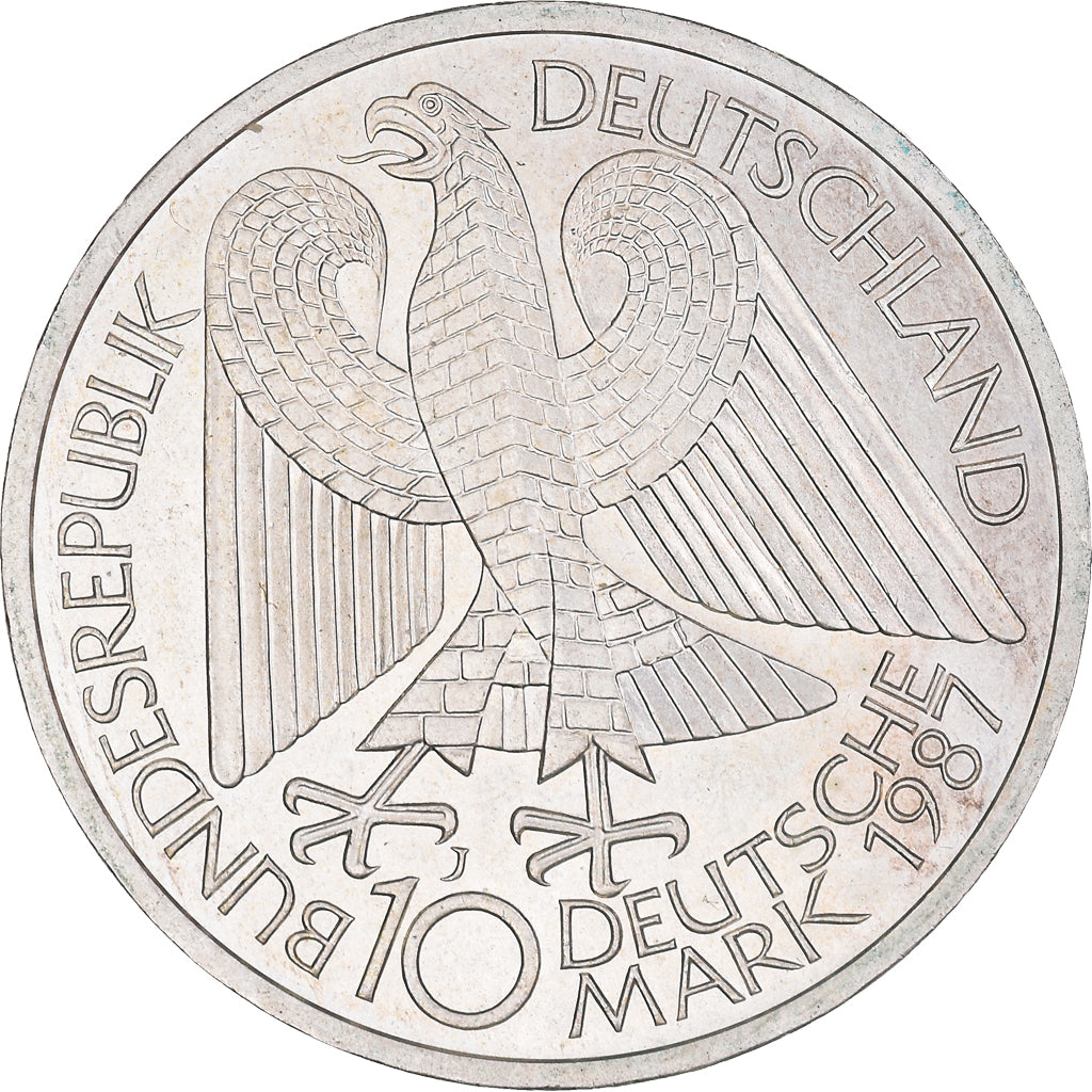 Coin, GERMANY - FEDERAL REPUBLIC, 10 Mark, 1987, Hamburg, Germany, MS(60-62)