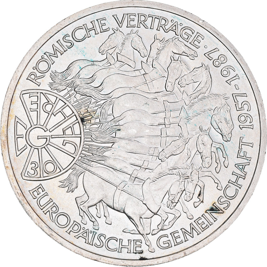 Coin, GERMANY - FEDERAL REPUBLIC, 10 Mark, 1987, Karlsruhe, Germany, MS(63)