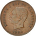 CAMBODIA, 5 Centimes, 1860, KM #M2, EF(40-45), Bronze, Lecompte #14, 4.92