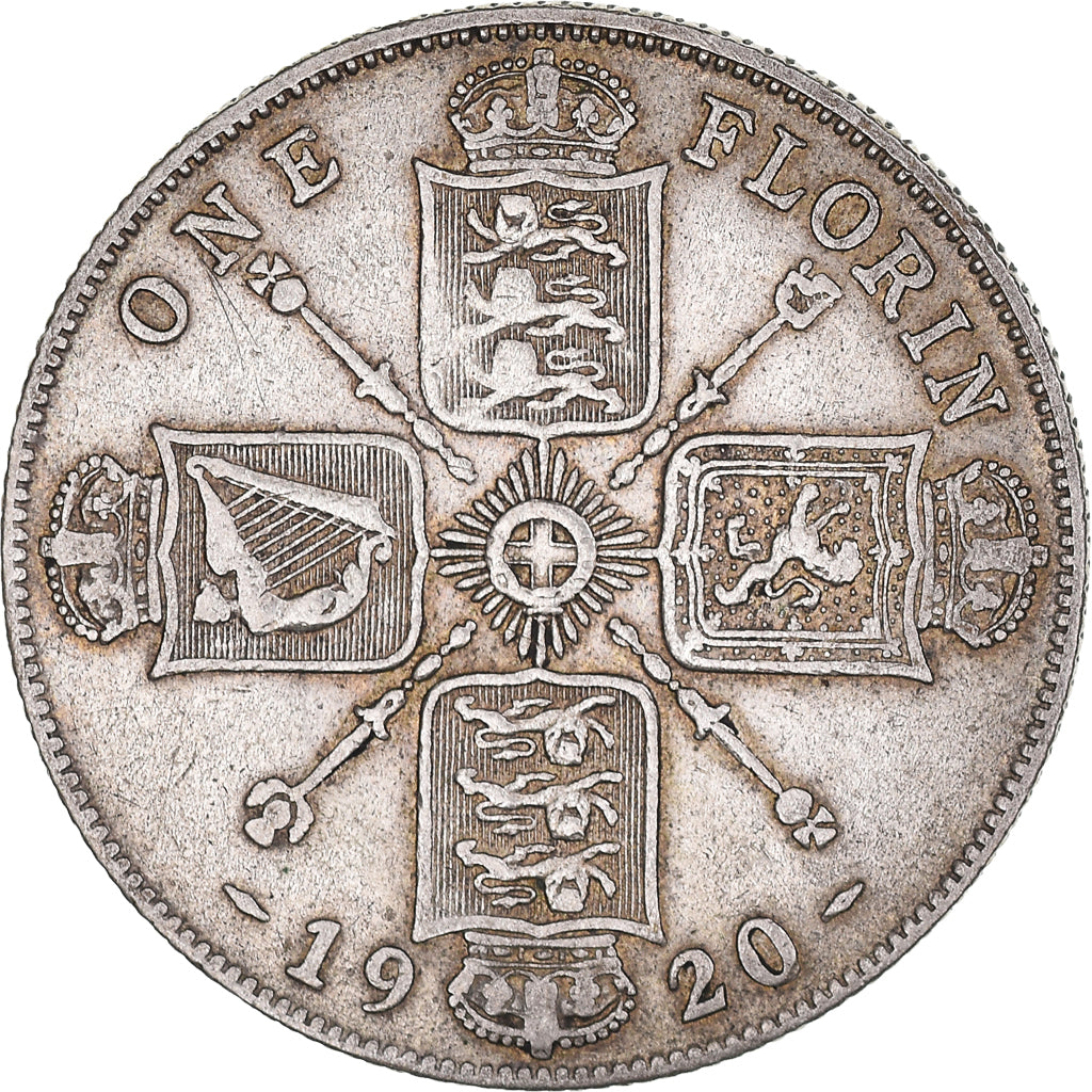 Coin, Great Britain, George V, Florin, Two Shillings, 1920, EF(40-45), Silver