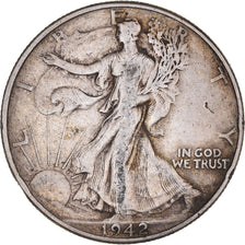 Moneda, Estados Unidos, Half Dollar, 1942, Philadelphia, MBC, Plata, KM:142