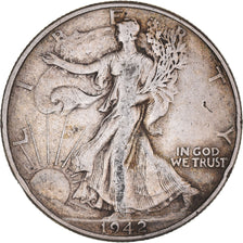Moneta, USA, Half Dollar, 1942, Philadelphia, EF(40-45), Srebro, KM:142