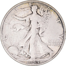 Moneda, Estados Unidos, Half Dollar, 1944, U.S. Mint, San Francisco, BC+, Plata
