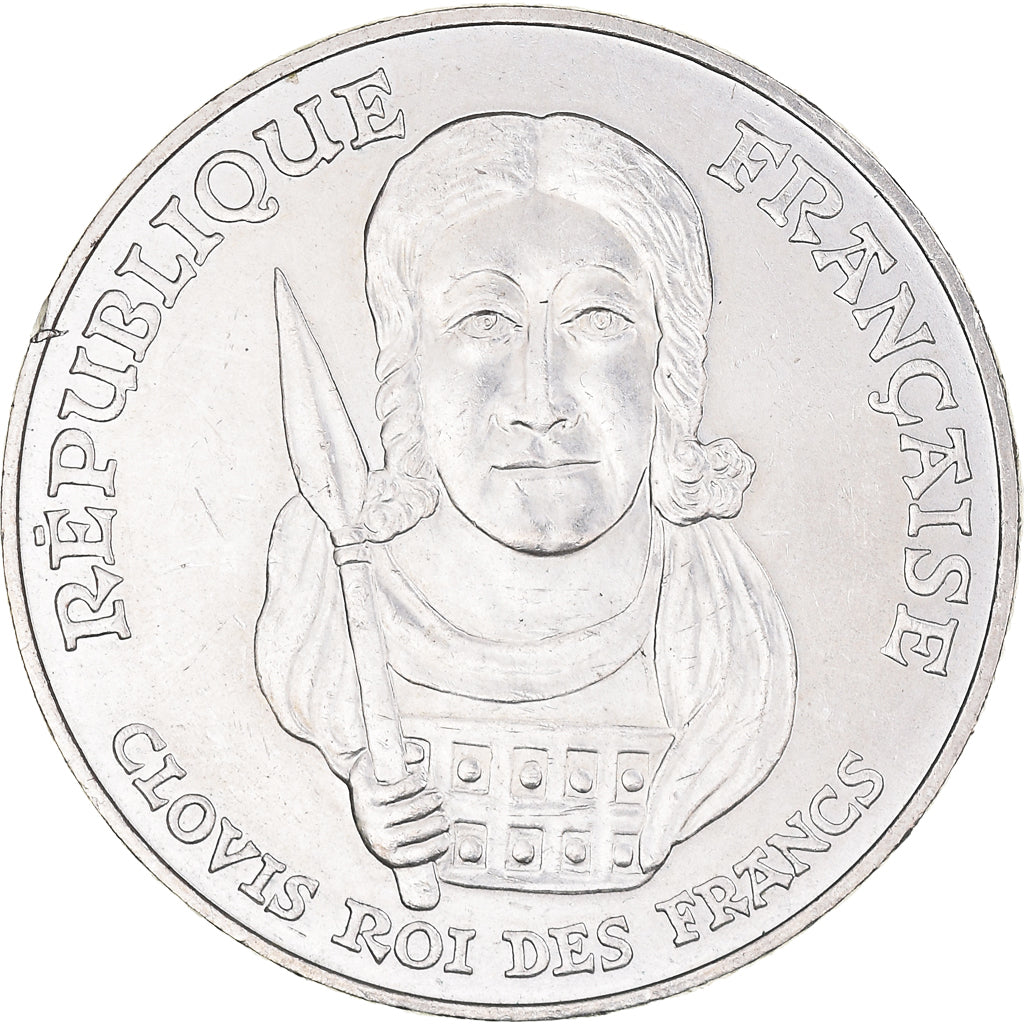 Coin, France, Clovis, 100 Francs, 1996, MS(60-62), Silver, KM:1180, Gadoury:953