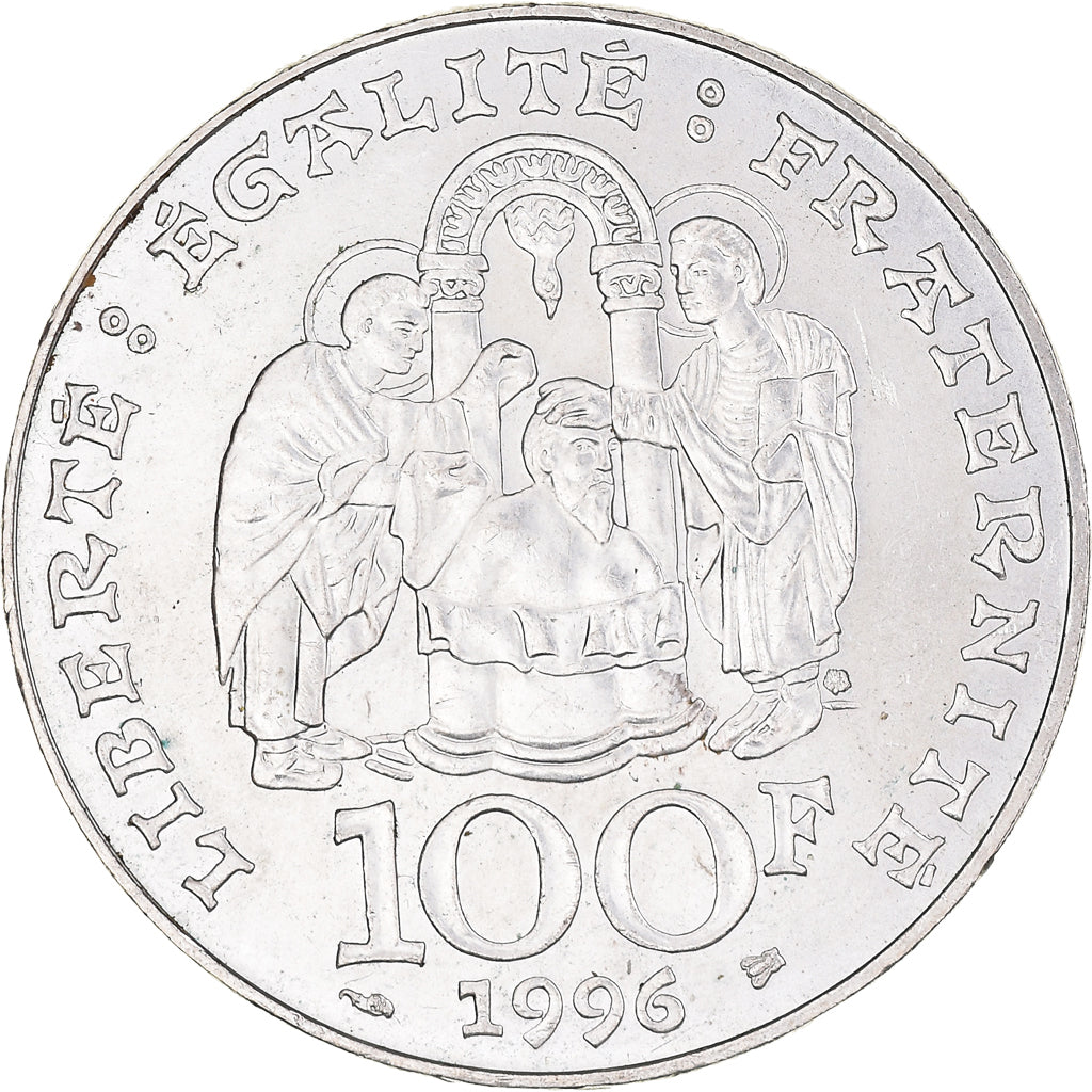 Coin, France, Clovis, 100 Francs, 1996, MS(60-62), Silver, KM:1180, Gadoury:953