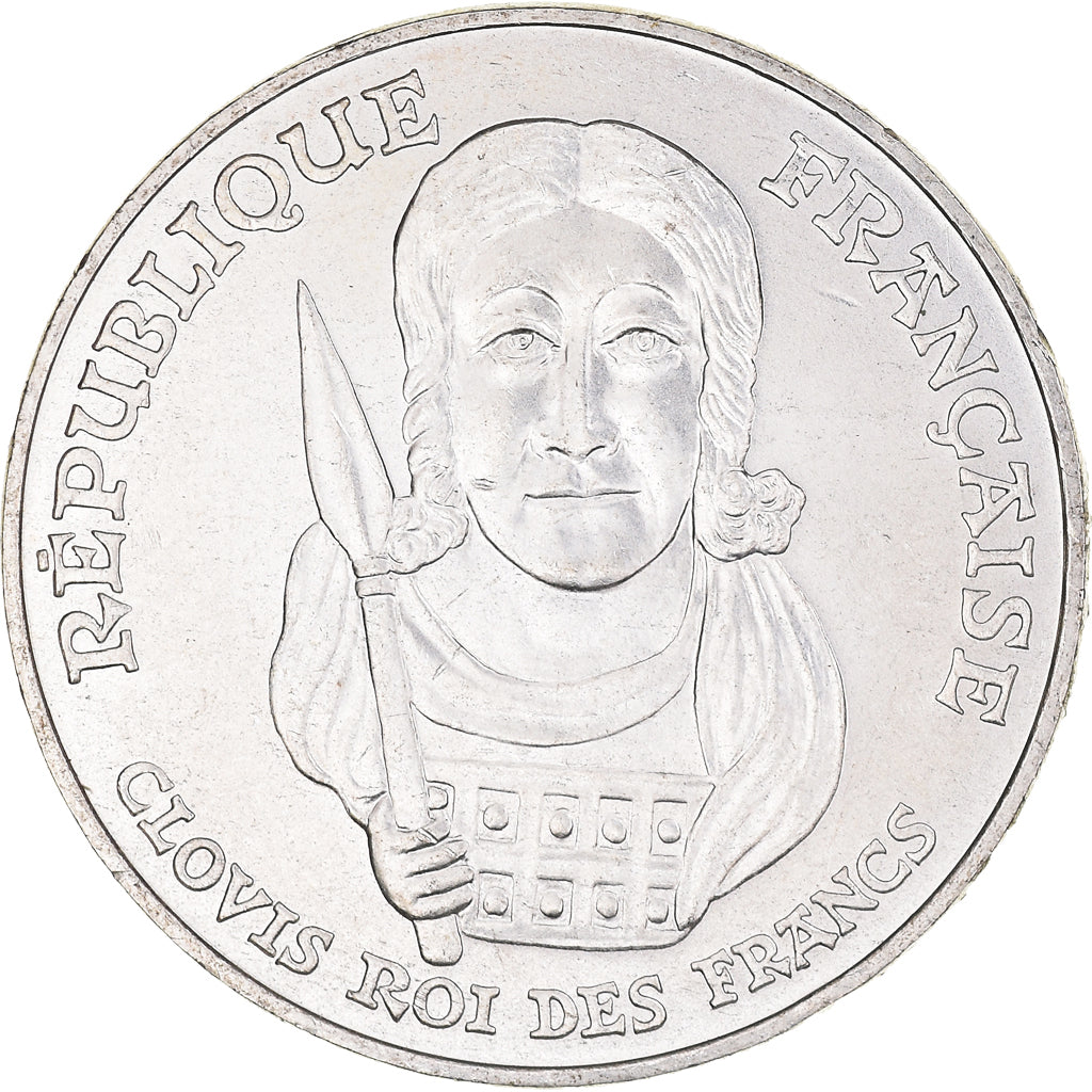 Coin, France, Clovis, 100 Francs, 1996, MS(60-62), Silver, KM:1180, Gadoury:953