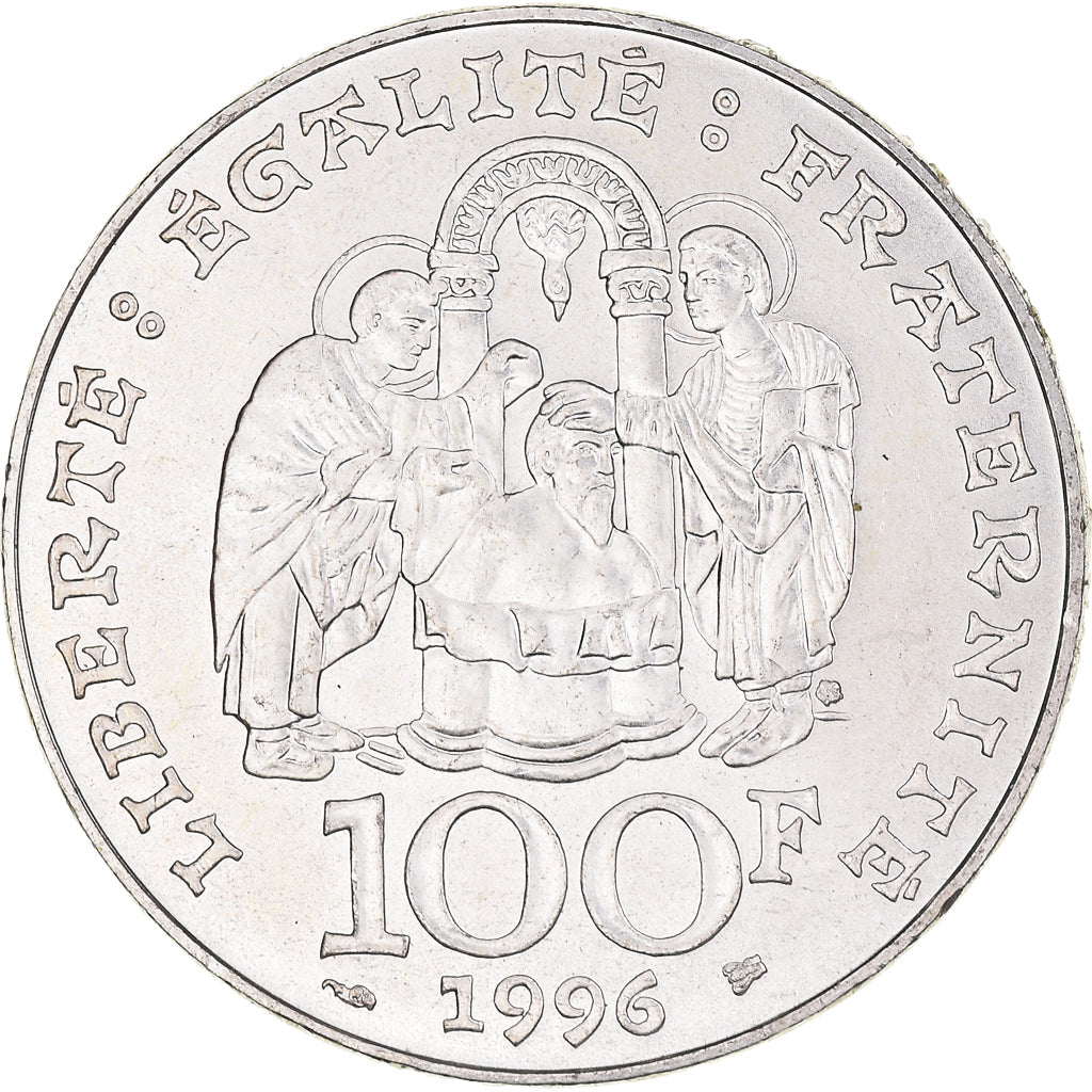 Coin, France, Clovis, 100 Francs, 1996, MS(60-62), Silver, KM:1180, Gadoury:953