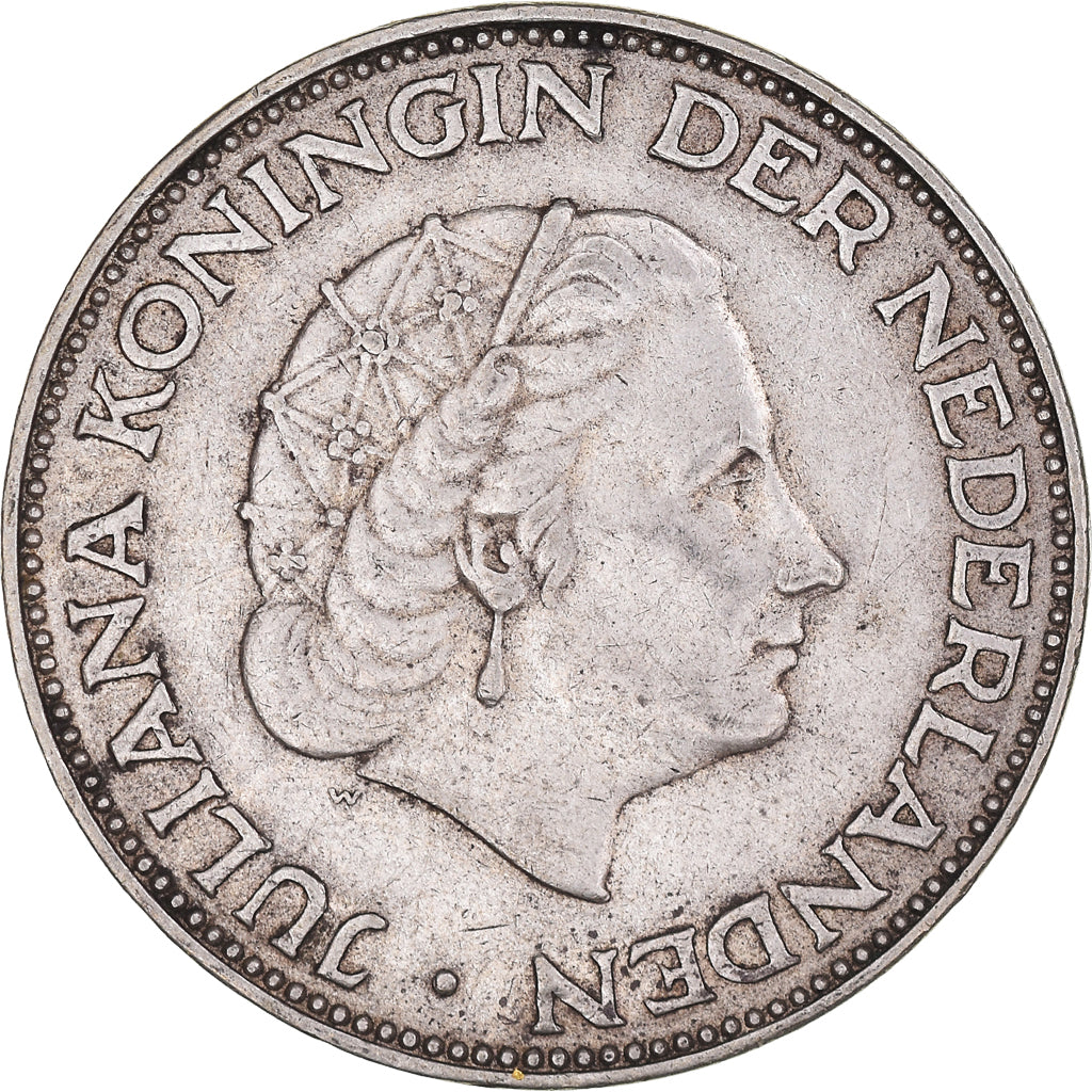 Munten, Nederland, Juliana, 2-1/2 Gulden, 1961, ZF, Zilver, KM:185