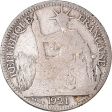Coin, Indochine, 10 Cent, 1921, Paris, VF(20-25), Silver, Lecompte:162