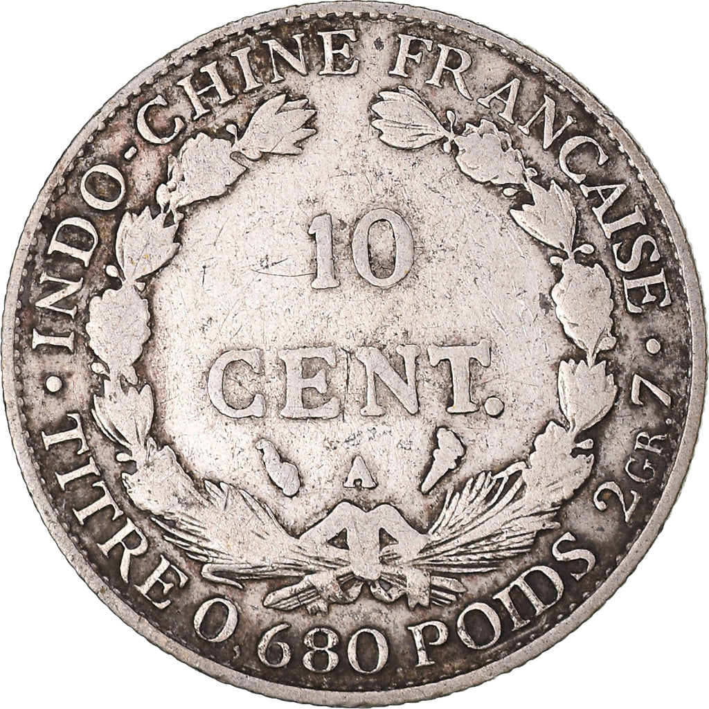 Coin, FRENCH INDO-CHINA, 10 Cents, 1923, Paris, VF(20-25), Silver, KM:16.1