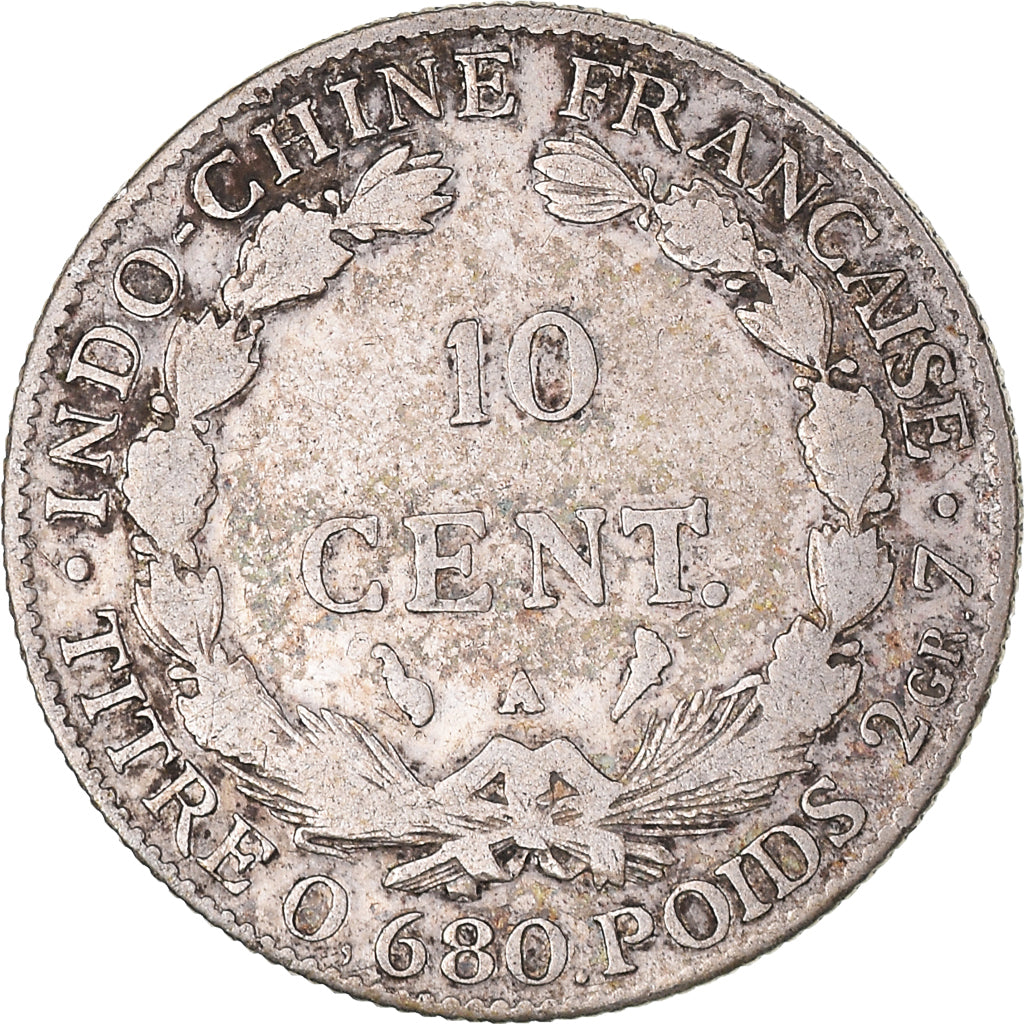 Moneta, FRANCUSKIE INDOCHINY, 10 Cents, 1927, Paris, VF(20-25), Srebro, KM:16.1