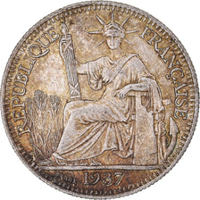 Munten, FRANS INDO-CHINA, 10 Cents, 1937, Paris, ZF+, Zilver, KM:16.2