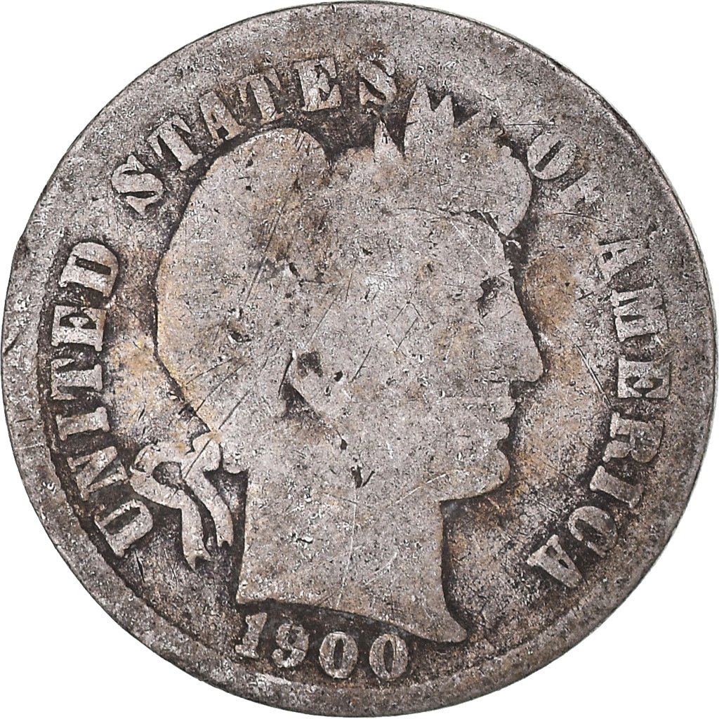 Monnaie, États-Unis, Barber Dime, Dime, 1900, U.S. Mint, Philadelphie, B+