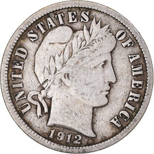 Coin, United States, Barber Dime, Dime, 1912, U.S. Mint, Philadelphia