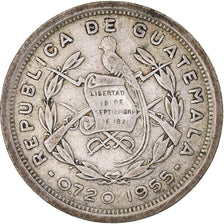 Coin, Guatemala, 10 Centavos, 1955, EF(40-45), Silver, KM:256.1