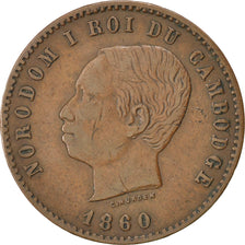 CAMBODIA, 10 Centimes, 1860, KM #M3, EF(40-45), Bronze, Lecompte #22, 9.85
