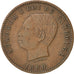 CAMBODIA, 10 Centimes, 1860, KM #M3, EF(40-45), Bronze, Lecompte #22, 9.85