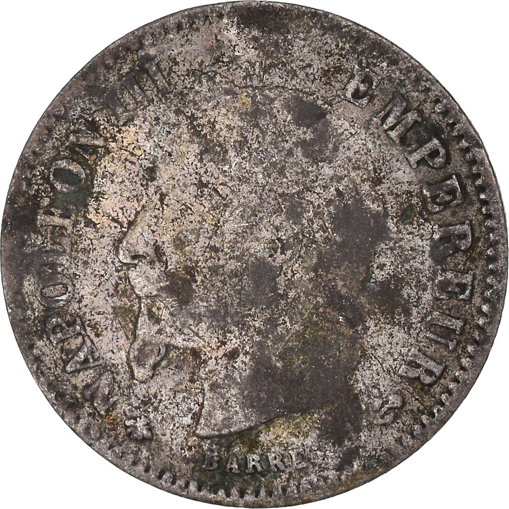Moeda, França, Napoleon III, 20 Centimes, 1867, Paris, F(12-15), Prata