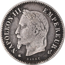 Monnaie, France, Napoleon III, 20 Centimes, 1867, Paris, TB, Argent, KM:808.1