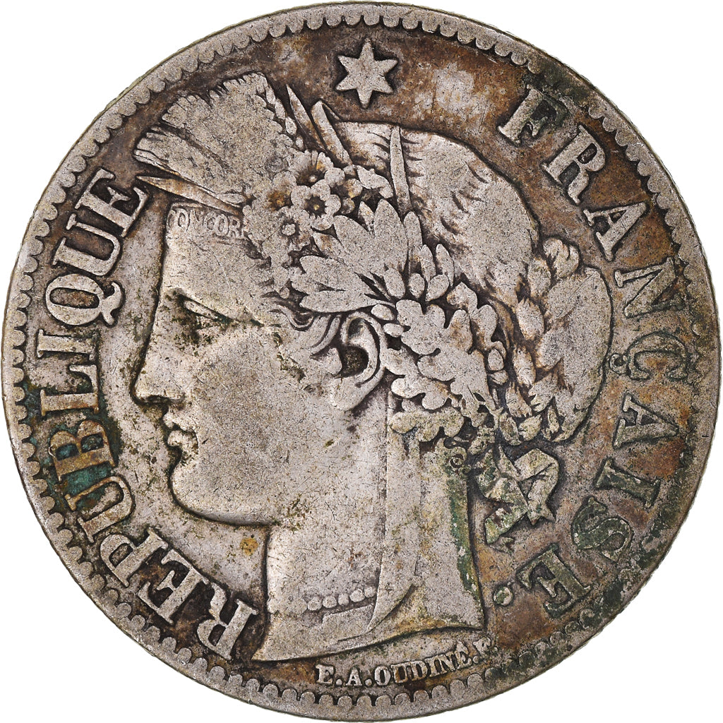 Coin, France, Cérès, 2 Francs, 1873, Paris, VF(20-25), Silver, KM:817.1