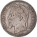 Moneda, Francia, Napoleon III, 2 Francs, 1869, Paris, BC+, Plata, KM:807.1