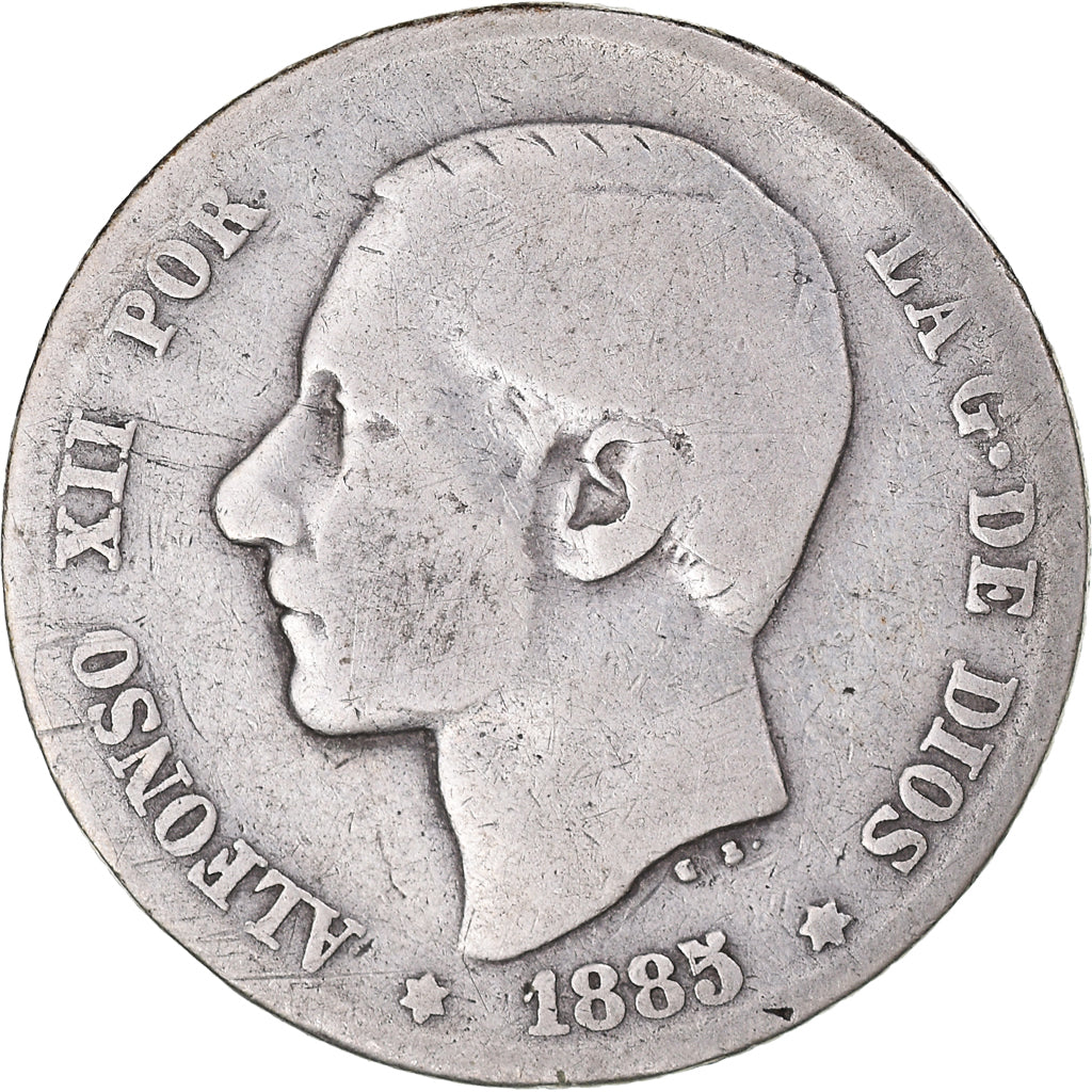 Coin, Spain, Alfonso XII, Peseta, 1885, Madrid, VF(20-25), Silver, KM:686