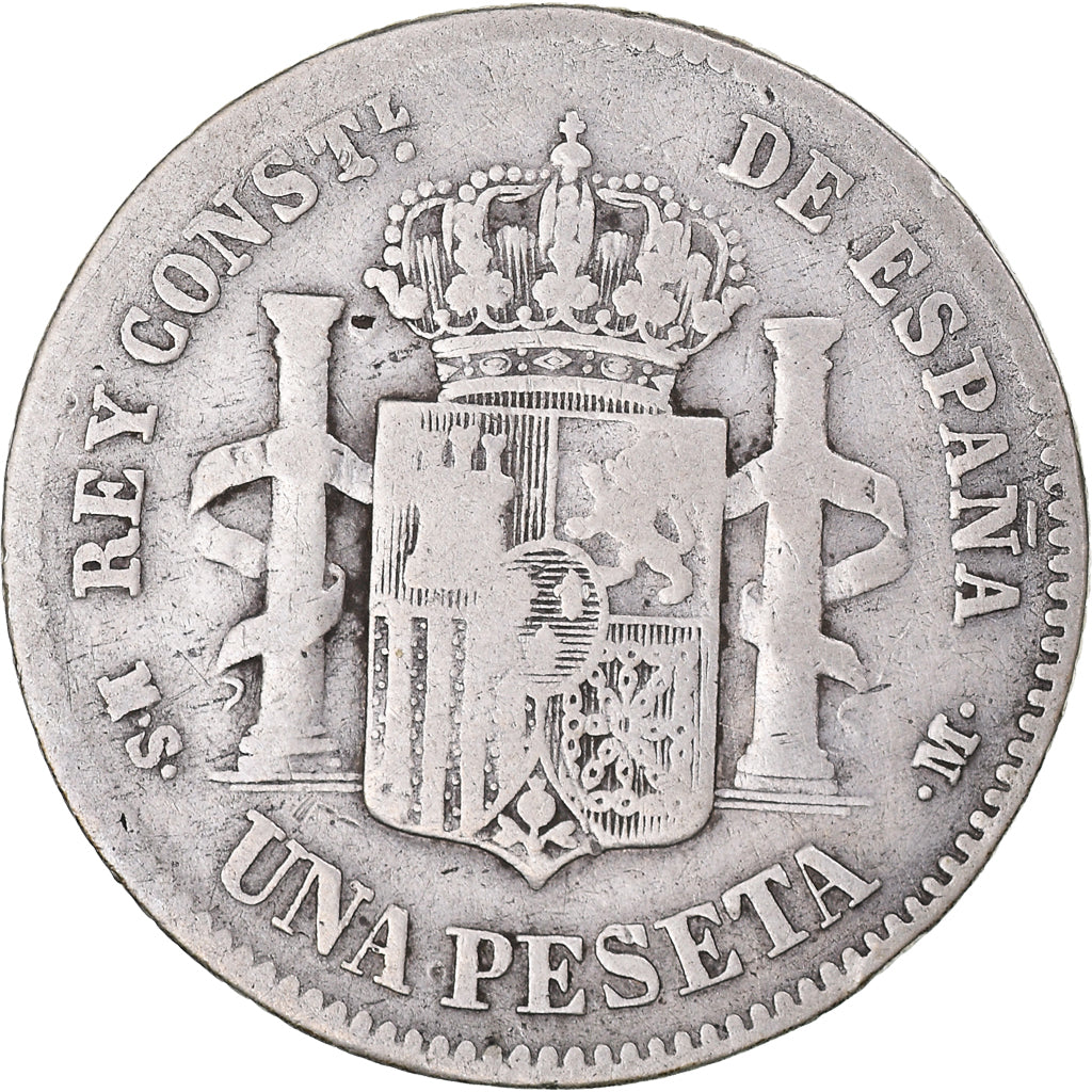 Coin, Spain, Alfonso XII, Peseta, 1885, Madrid, VF(20-25), Silver, KM:686