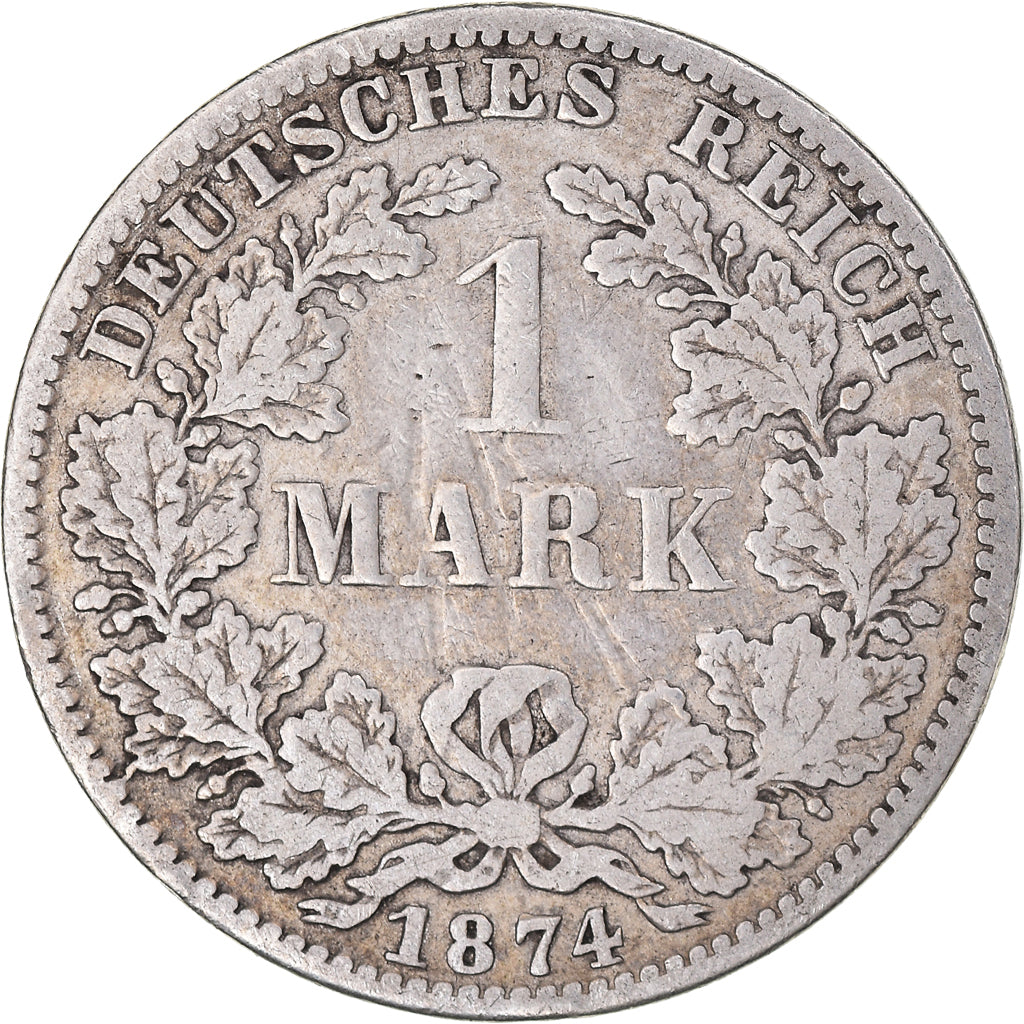 Coin, GERMANY - EMPIRE, Wilhelm I, Mark, 1874, Berlin, VF(20-25), Silver, KM:7