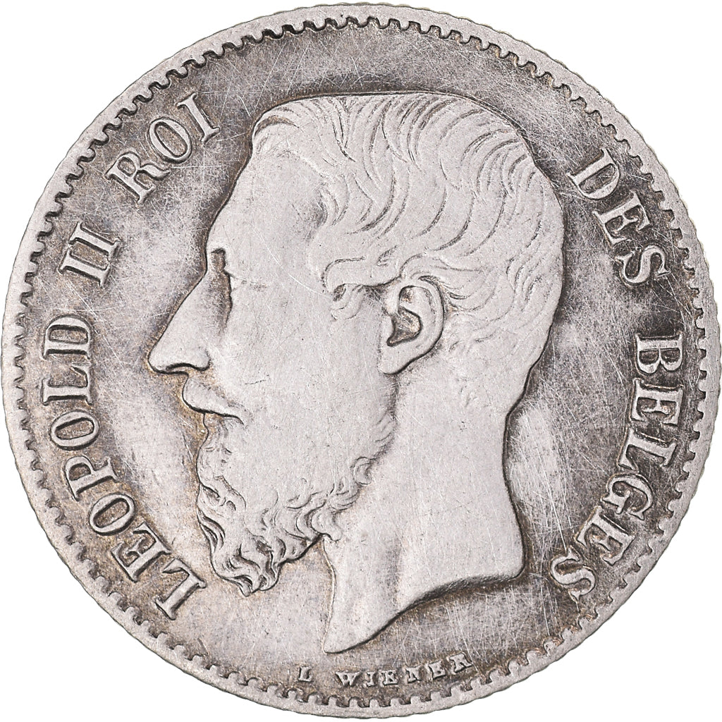 Coin, Belgium, Leopold II, Franc, 1866, EF(40-45), Silver, KM:28.1