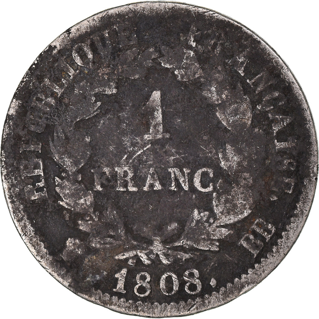 Münze, Frankreich, Napoléon I, Franc, 1808, Strasbourg, SGE+, Silber