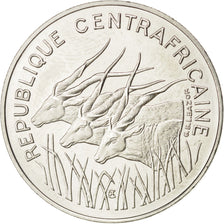 CENTRAL AFRICAN REPUBLIC, 100 Francs, 1975, KM #E4, MS(63), Nickel, 6.96