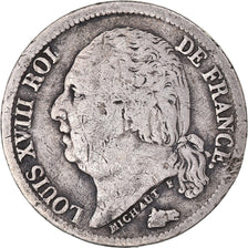 Monnaie, France, Louis XVIII, 1/2 Franc, 1822, Paris, TB+, Argent, Gadoury:401