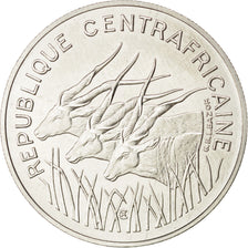 CENTRAL AFRICAN REPUBLIC, 100 Francs, 1975, KM #E4, MS(63), Nickel, 7.01