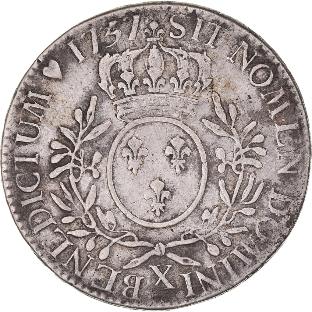 Moeda, França, Louis XV, Écu aux branches d'olivier, Ecu, 1737, Amiens