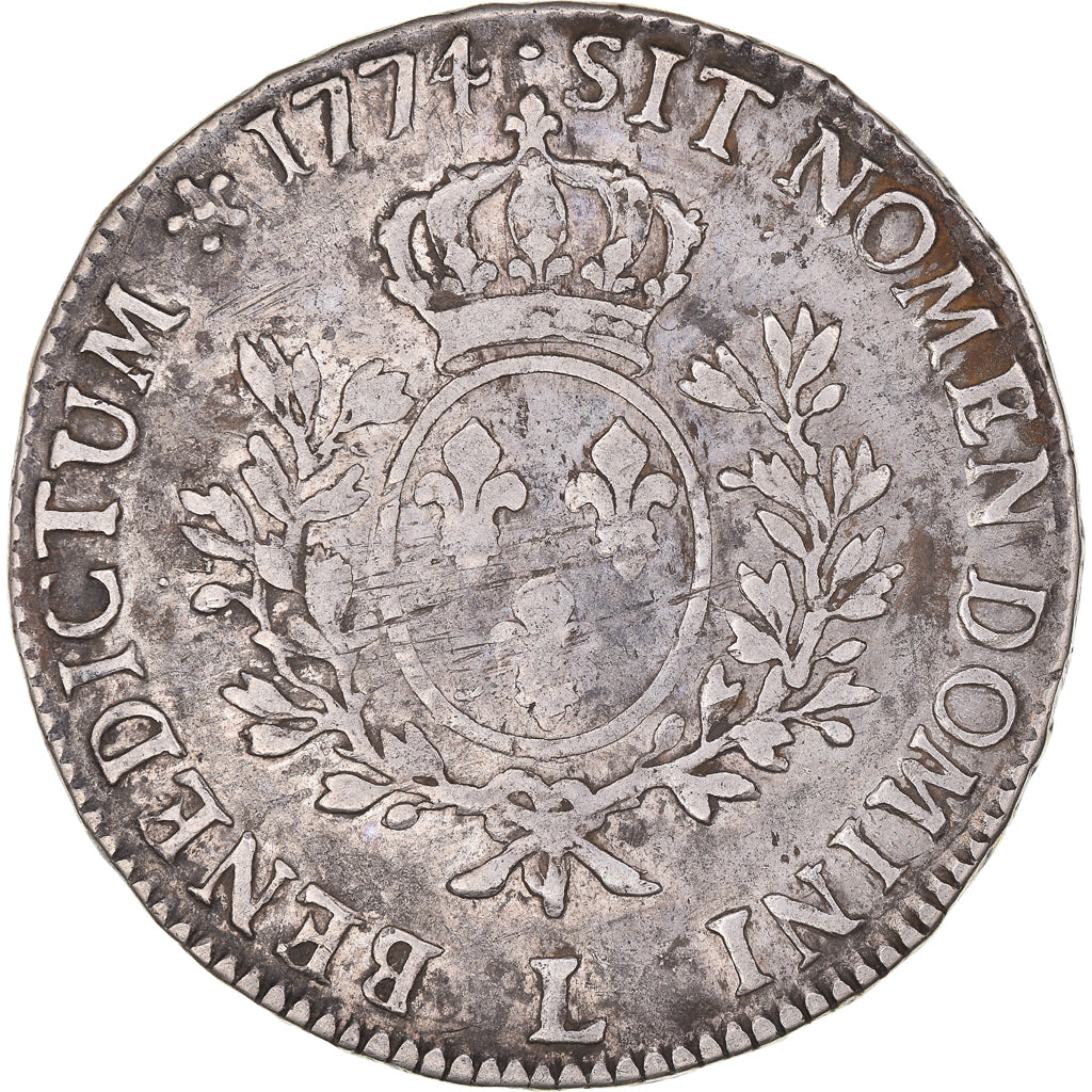 Moeda, França, Louis XV, Écu à la vieille tête, Ecu, 1774, Bayonne