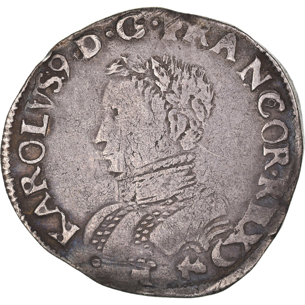 Coin, France, Charles IX, Teston, 1567, Bayonne, VF(20-25), Silver, Sombart:4610