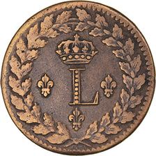 Munten, Frankrijk, Louis XVIII, Decime, 1815, Strasbourg, ZF, Bronzen, KM:701