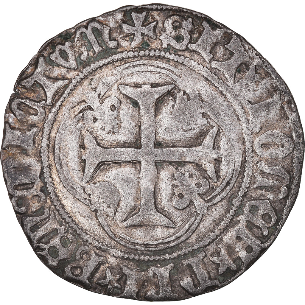 Moneta, Francia, Charles VII, Blanc à la couronne, Angers, BB, Biglione