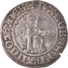 Coin, France, Charles VIII, Karolus or Dizain, Rouen, VF(30-35), Billon