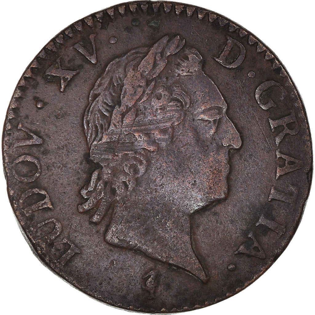 Münze, Frankreich, Louis XV, Demi sol à la vieille tête, 1/2 Sol, 1772