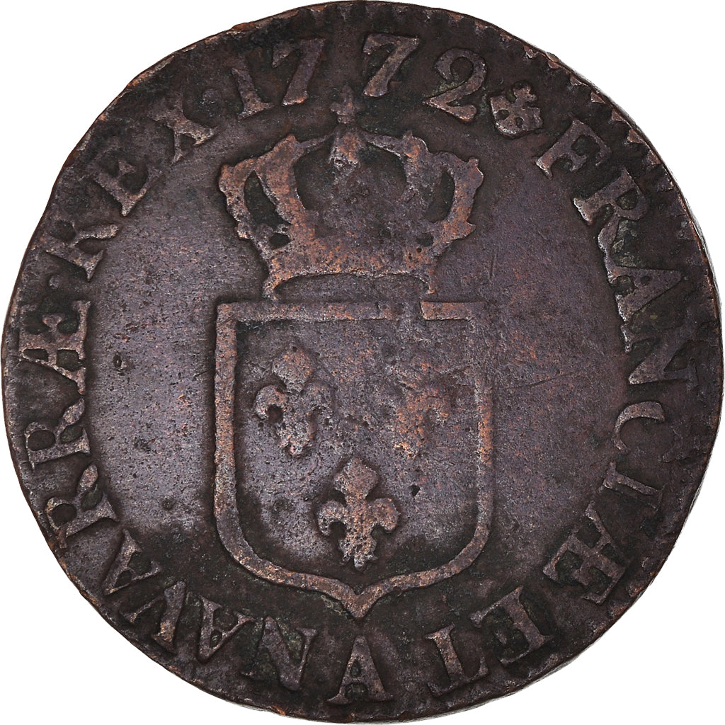 Münze, Frankreich, Louis XV, Demi sol à la vieille tête, 1/2 Sol, 1772