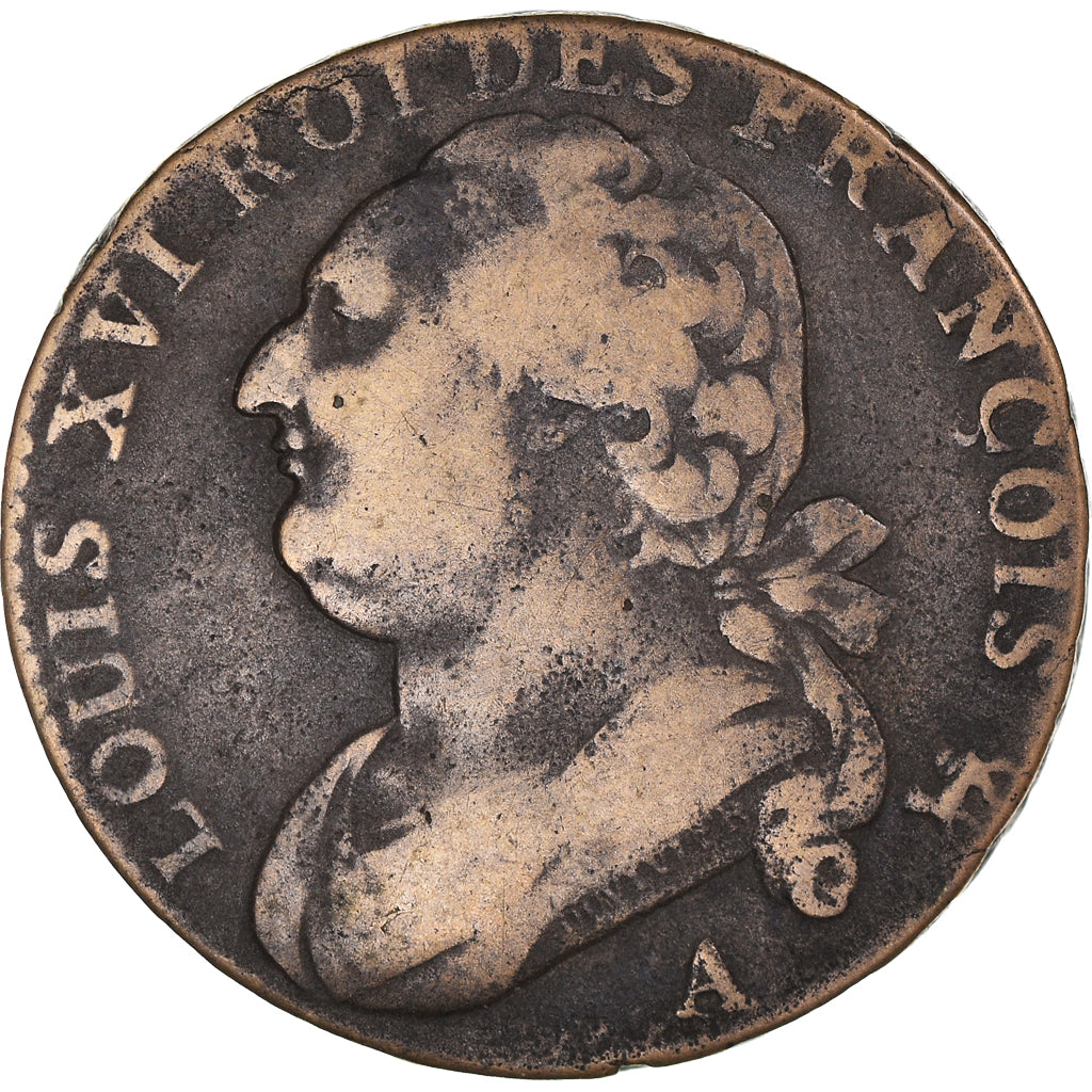 Münze, Frankreich, 12 Deniers, 1793, Paris, S+, Bronze, KM:600.1, Gadoury:15