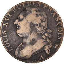 Münze, Frankreich, 12 Deniers, 1793, Paris, S+, Bronze, KM:600.1, Gadoury:15