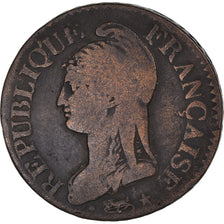 Coin, France, Dupré, 5 Centimes, AN 8, Paris, VF(30-35), Bronze, KM:640.1, Le