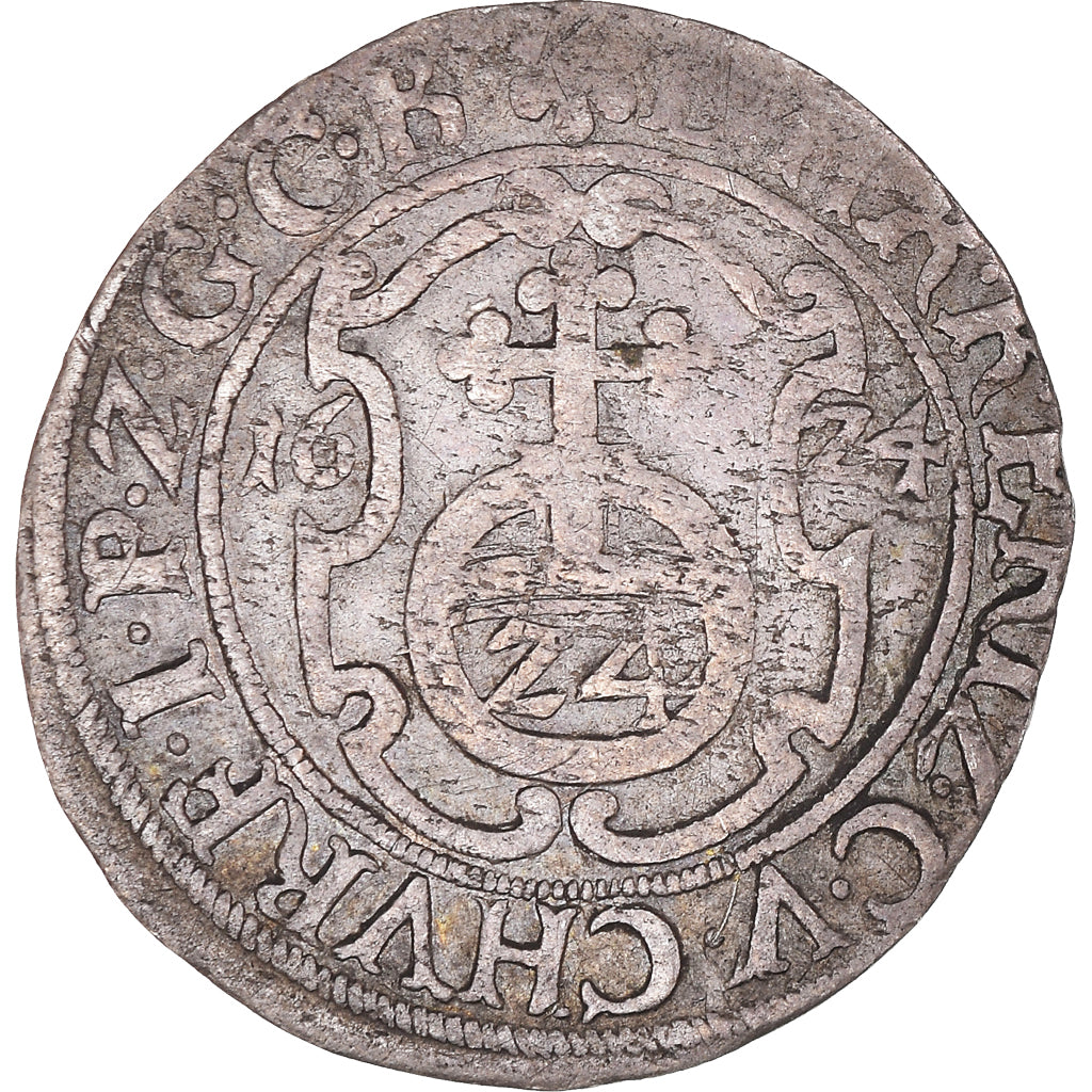 Monnaie, Pologne, Georg Wilhelm, 1/24 Thaler, 1624, Warsaw, TTB, Argent