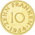 Coin, SAARLAND, 10 Franken, 1954, Paris, AU(55-58), Aluminum-Bronze, KM:E1