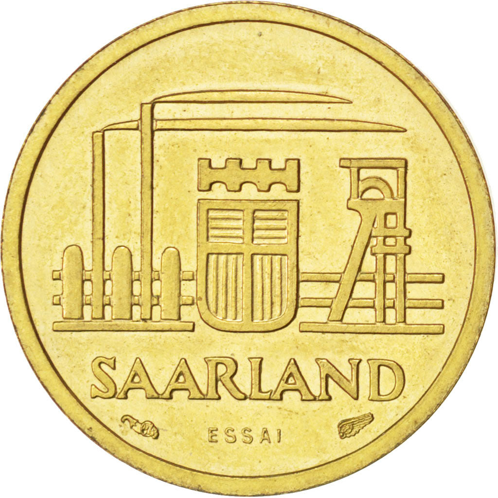 Coin, SAARLAND, 10 Franken, 1954, Paris, AU(55-58), Aluminum-Bronze, KM:E1