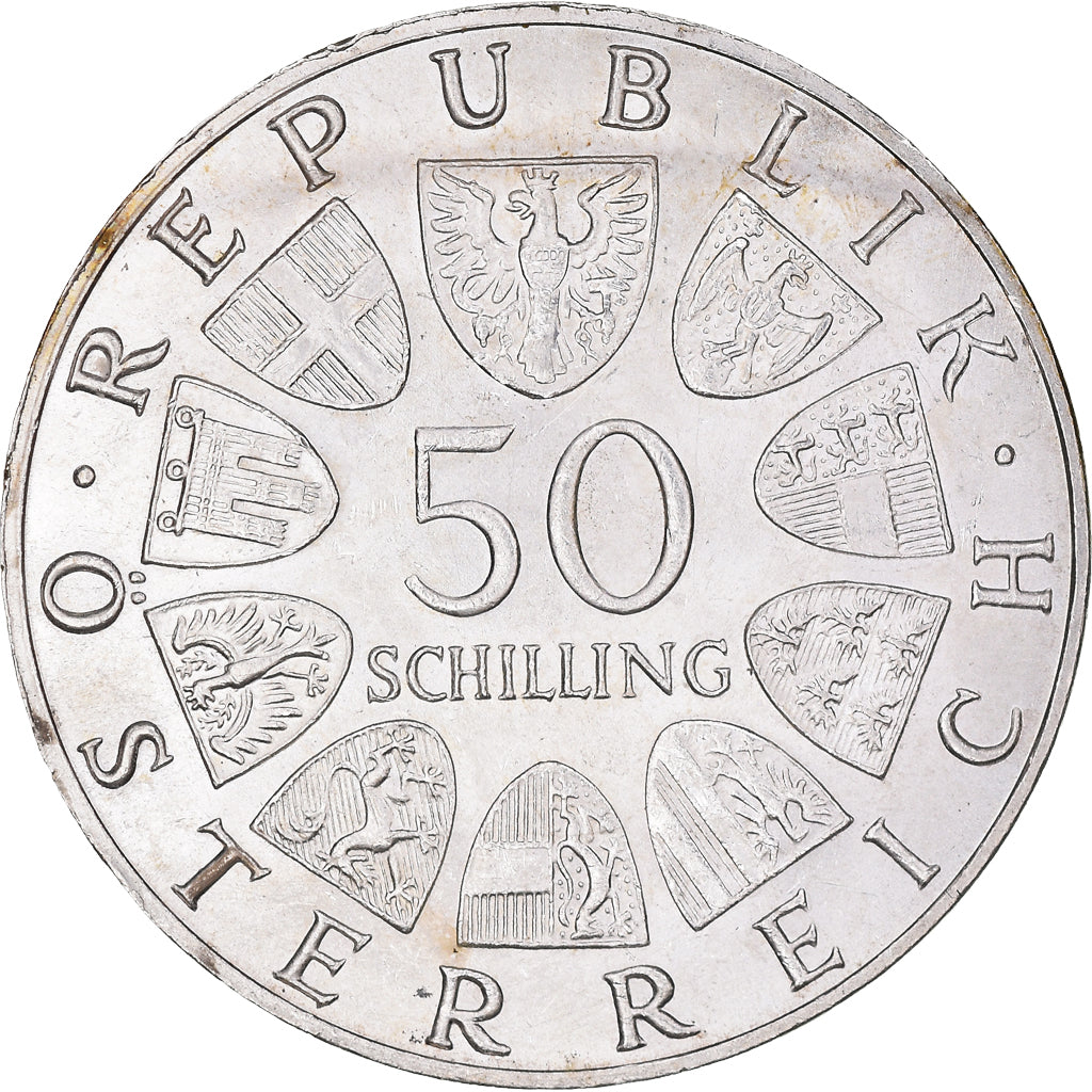 Coin, Austria, 50 Schilling, 1969, AU(55-58), Silver, KM:2906