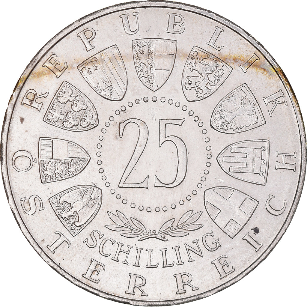 Coin, Austria, 25 Schilling, 1956, MS(60-62), Silver, KM:2881